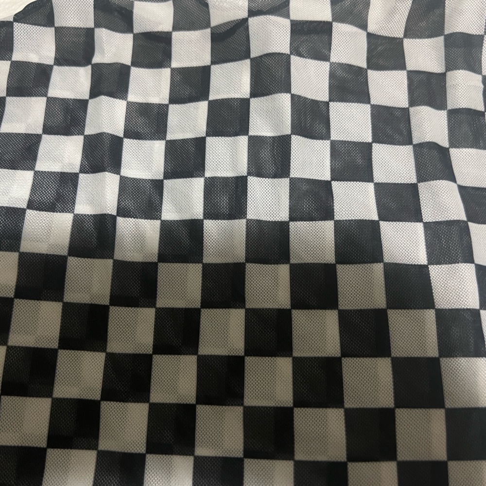 Checkered Sheer Top - Picture 3 of 3